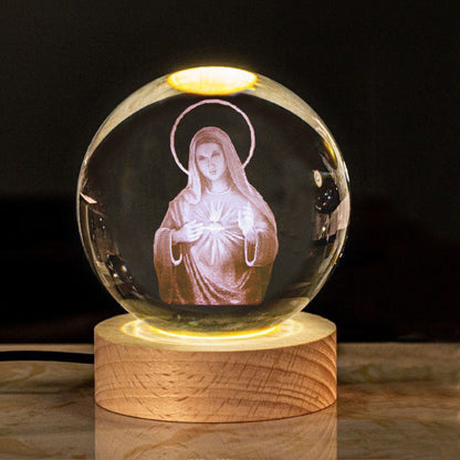 DIVINE GLOW™ – 3D Sacred Crystal Sphere Lamp🕊️✝️