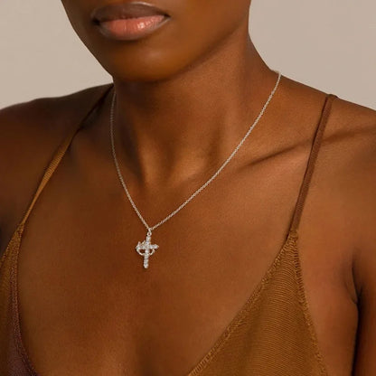 DIVINE GLOW™ Cross & Crown Necklace – 18K Gold Plated ✝️👑
