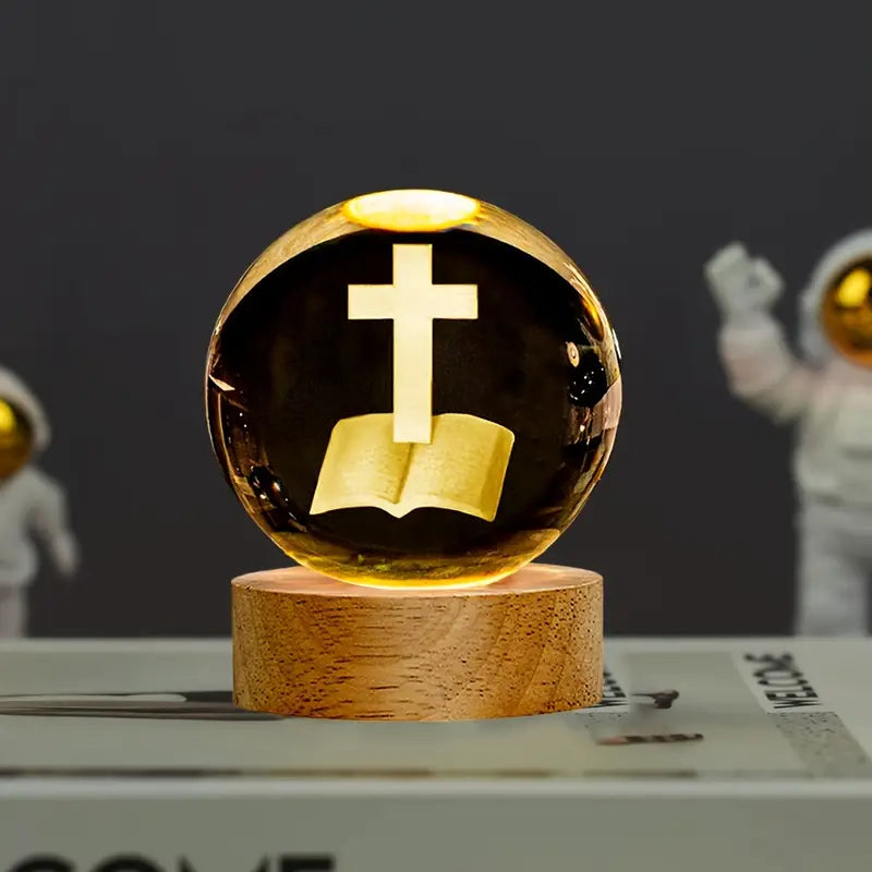DIVINE GLOW™ – 3D Sacred Crystal Sphere Lamp🕊️✝️