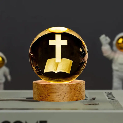DIVINE GLOW™ – 3D Sacred Crystal Sphere Lamp🕊️✝️