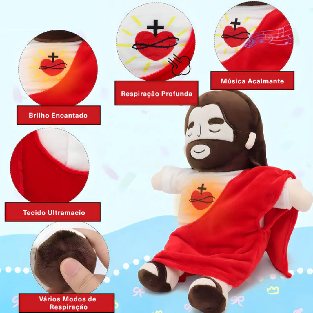 DIVINE GLOW™ Holy Heart Plush – Soothing Jesus Cuddle Toy🕊️✝️