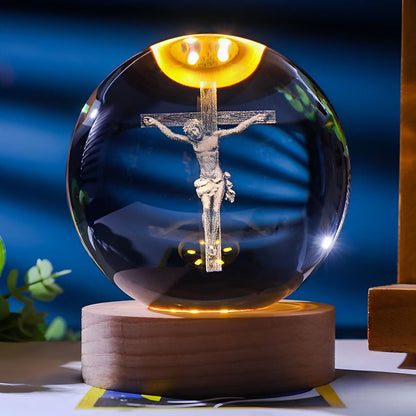 DIVINE GLOW™ – 3D Sacred Crystal Sphere Lamp🕊️✝️