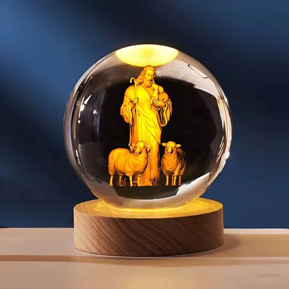 DIVINE GLOW™ – 3D Sacred Crystal Sphere Lamp🕊️✝️