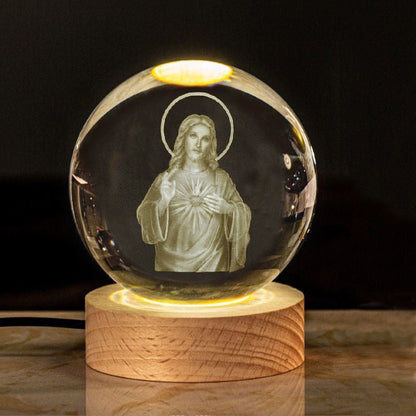 DIVINE GLOW™ – 3D Sacred Crystal Sphere Lamp🕊️✝️